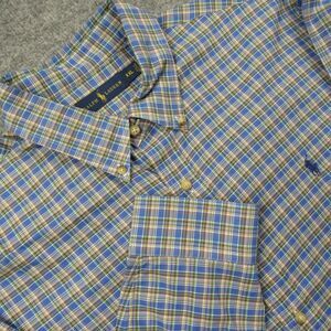 Ralph Lauren Shirt Mens Extra Extra Large XXL Blue‎ Plaid Multicolor Long Sleeve